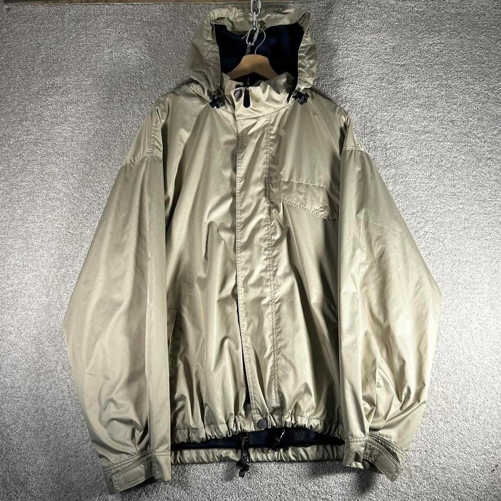 Vintage 2000s Reebok golf tan brown zip up hooded weatherproof jacket Size XL